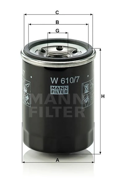 Olejový filter MANN FILTER W 610/7