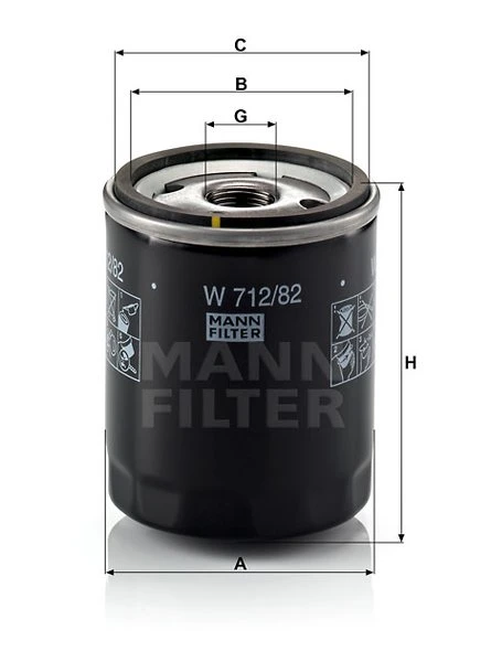 Olejový filter MANN FILTER W 712/82