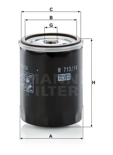Olejový filter MANN FILTER W 713/14