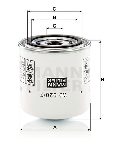 Olejový filter MANN FILTER WD 920/7