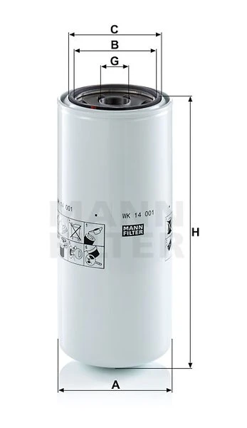 Palivový filter MANN FILTER WK 14 001