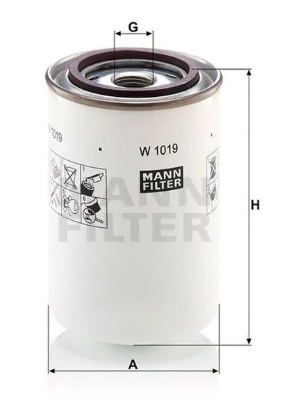 Filter hydrauliky MANN FILTER W 1019