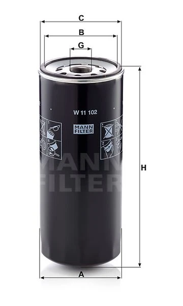 Olejový filter MANN FILTER W 11 102