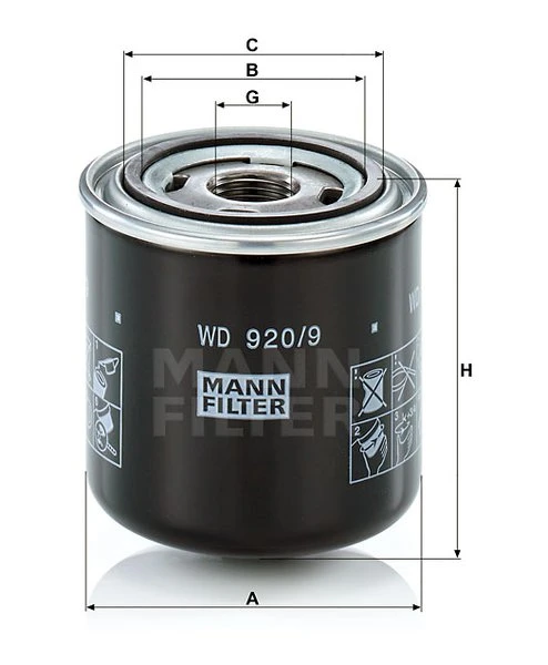 Olejový filter MANN FILTER WD 920/9