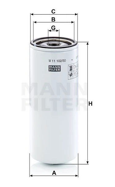 Olejový filter MANN FILTER W 11 102/50
