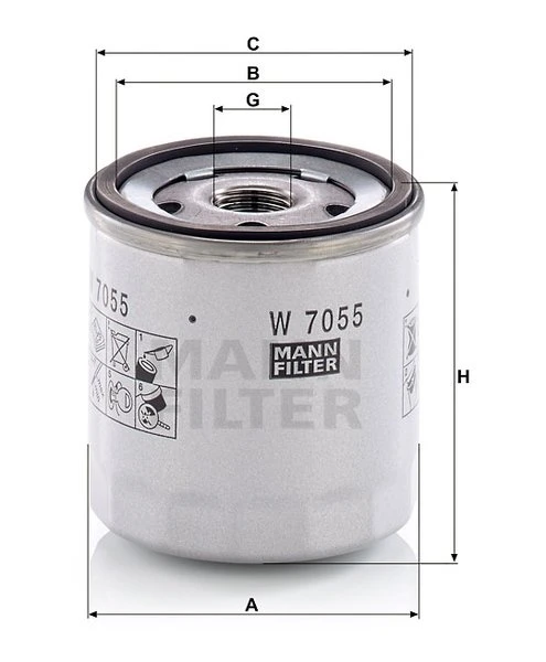 Filter hydrauliky MANN FILTER W 7055