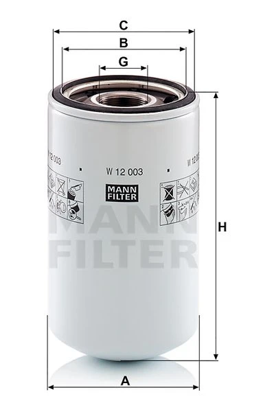 Olejový filter MANN FILTER W 12 003