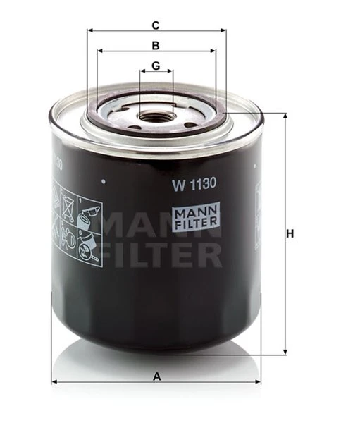 Olejový filter MANN FILTER W 1130