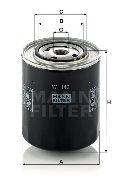 Olejový filter MANN FILTER W 1140