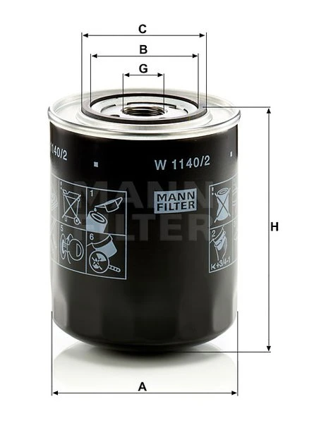 Olejový filter MANN FILTER W 1140/2