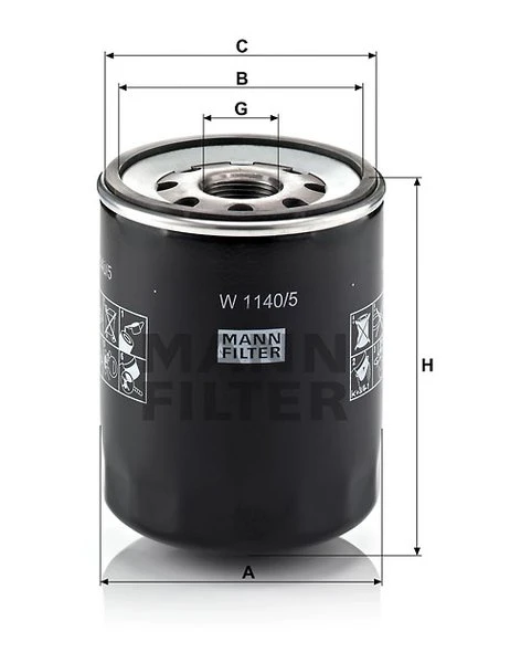 Olejový filter MANN FILTER W 1140/5