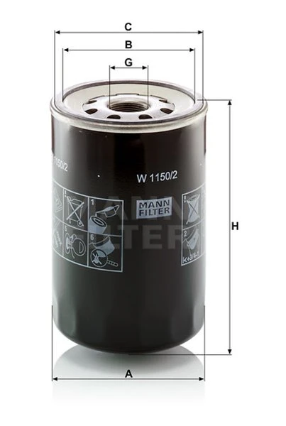 Olejový filter MANN FILTER W 1150/2