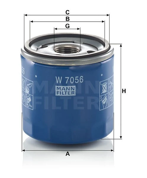 Olejový filter MANN FILTER W 7056