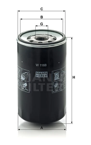 Olejový filter MANN FILTER W 1168