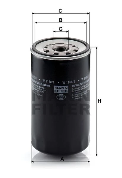 Olejový filter MANN FILTER W 1168/1