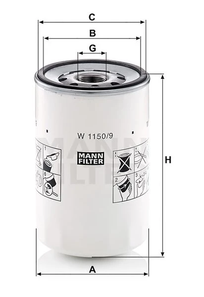 Olejový filter MANN FILTER W 1150/9