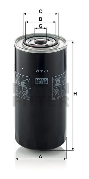Olejový filter MANN FILTER W 1170