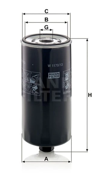 Olejový filter MANN FILTER W 1170/13