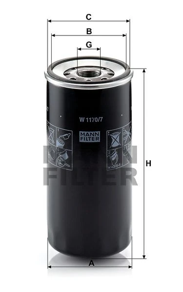 Olejový filter MANN FILTER W 1170/7