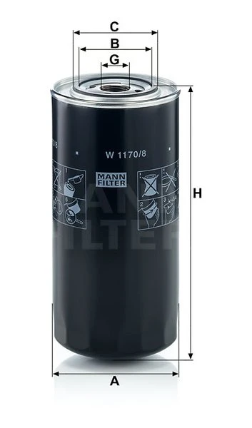 Olejový filter MANN FILTER W 1170/8