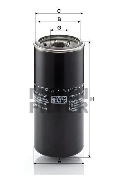 Olejový filter MANN FILTER W 12 102