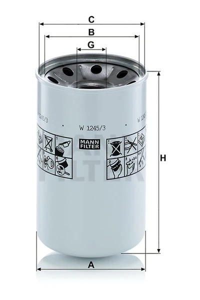 Olejový filter MANN FILTER W 1245/3 x