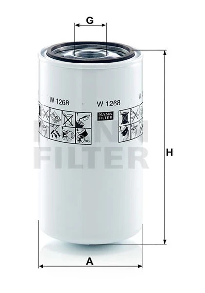 Filter hydrauliky MANN FILTER W 1268