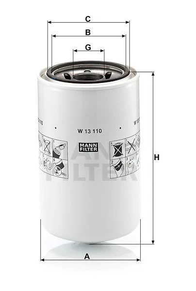 Olejový filter MANN FILTER W 13 110