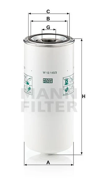 Olejový filter MANN FILTER W 13 145/3