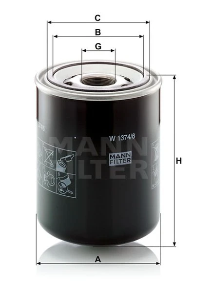 Filter hydrauliky MANN FILTER W 1374/6