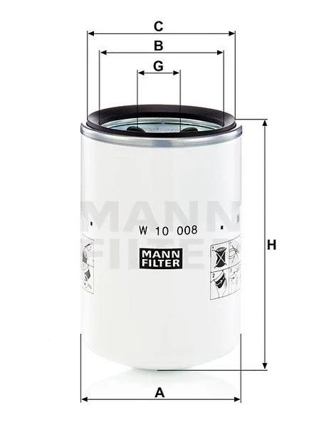 Filter hydrauliky MANN FILTER W 10 008