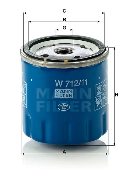 Olejový filter MANN FILTER W 712/11