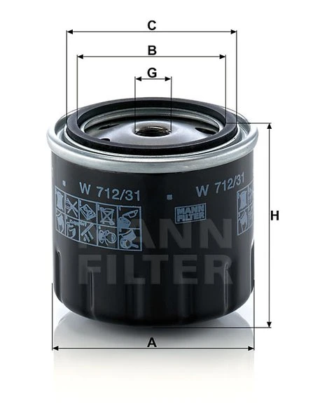 Olejový filter MANN FILTER W 712/31
