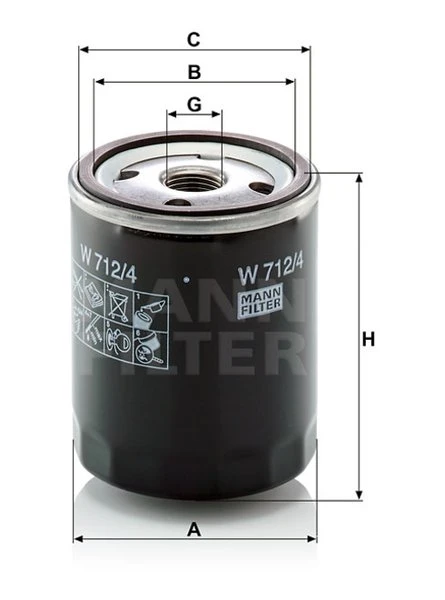 Olejový filter MANN FILTER W 712/4