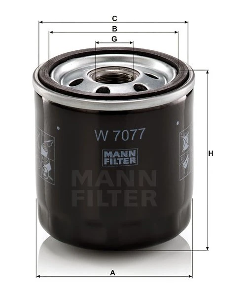 Olejový filter MANN FILTER W 7077