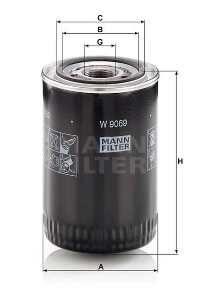 Olejový filter MANN FILTER W 9069