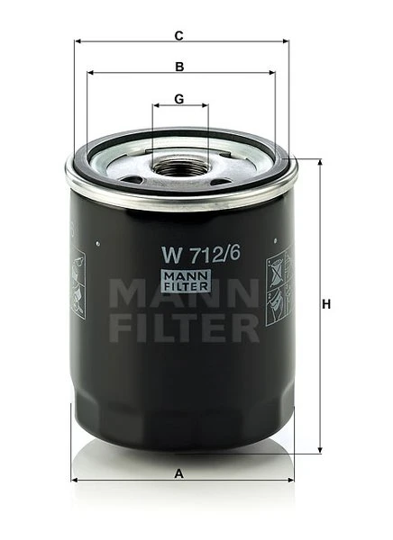 Olejový filter MANN FILTER W 712/6