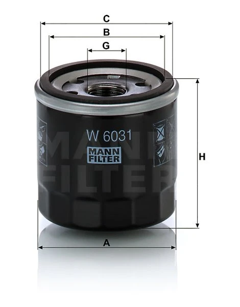 Olejový filter MANN FILTER W 6031