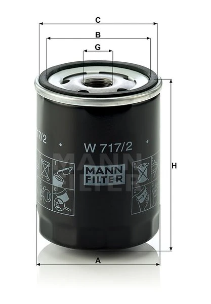 Olejový filter MANN FILTER W 717/2