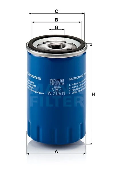 Olejový filter MANN FILTER W 719/11