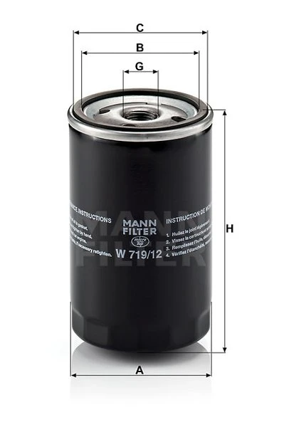 Olejový filter MANN FILTER W 719/12