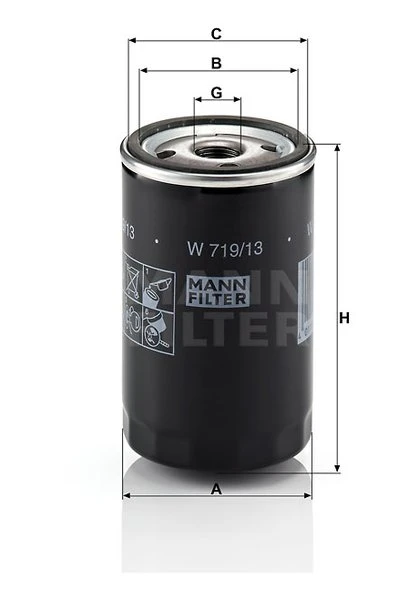 Olejový filter MANN FILTER W 719/13