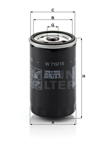 Olejový filter MANN FILTER W 719/15