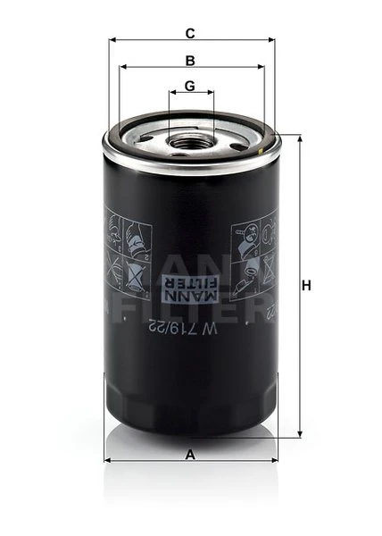 Olejový filter MANN FILTER W 719/22