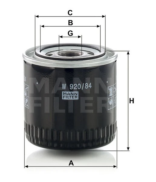 Olejový filter MANN FILTER W 920/84