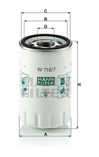 Olejový filter MANN FILTER W 719/7