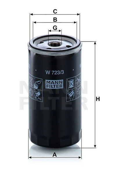 Olejový filter MANN FILTER W 723/3