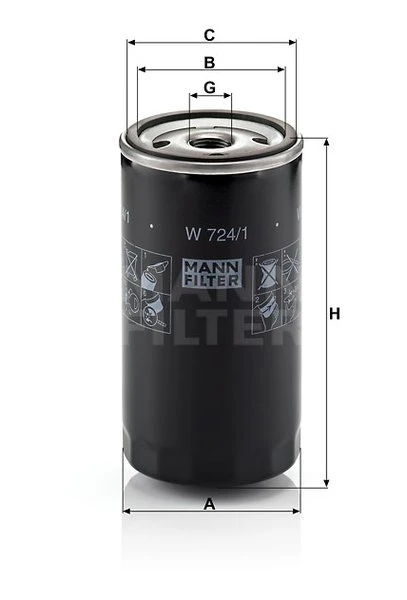 Olejový filter MANN FILTER W 724/1