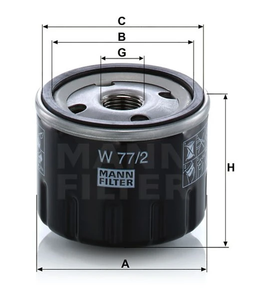 Olejový filter MANN FILTER W 77/2