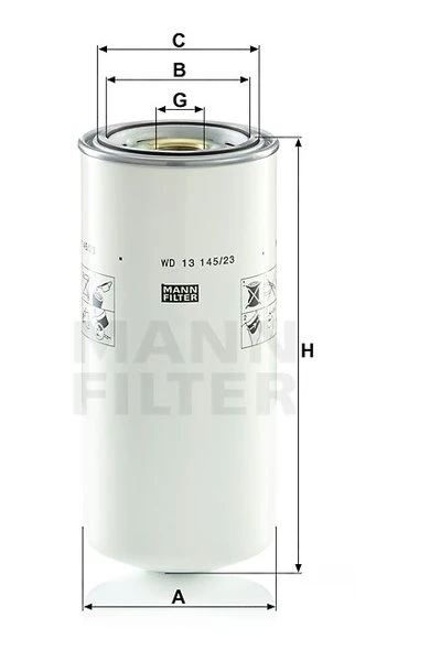 Olejový filter MANN FILTER WD 13 145/23
